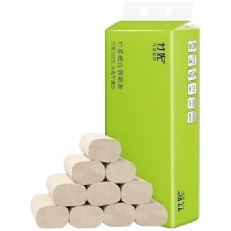 竹妃（zofee）純竹漿無芯卷紙12卷*70竹漿卷紙衛(wèi)生紙竹纖維竹妃卷紙巾本色 3層 70g*12卷 竹妃純竹漿無芯卷紙
