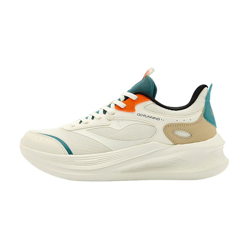 乔丹舒悦运动鞋男跑步鞋复古时尚通勤减震慢跑鞋夏季透气新款 象牙白/果仁卡其 42