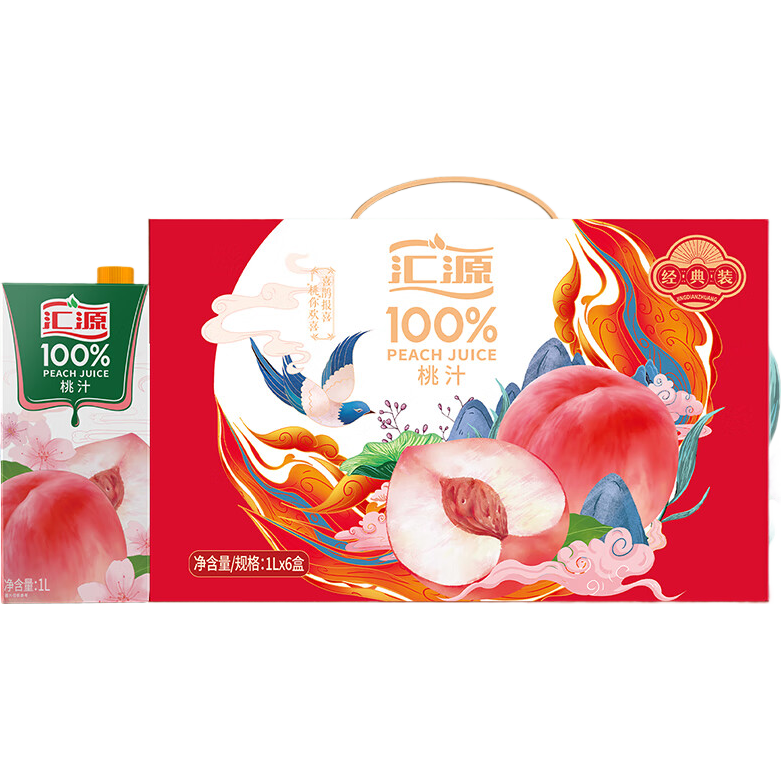 ��Դ 100%��֭�����Ӵ���֭ 1L*6��� ������������� 56.02Ԫ(����ȯ)