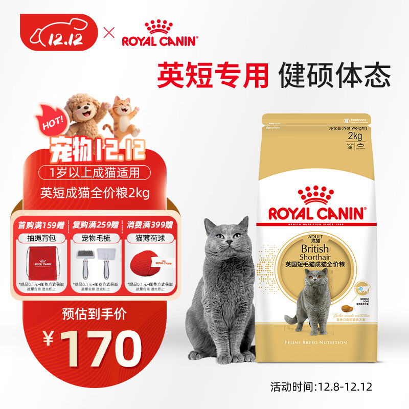 皇家猫粮 英短成猫粮 BS34 通用粮 12月以上 2KG