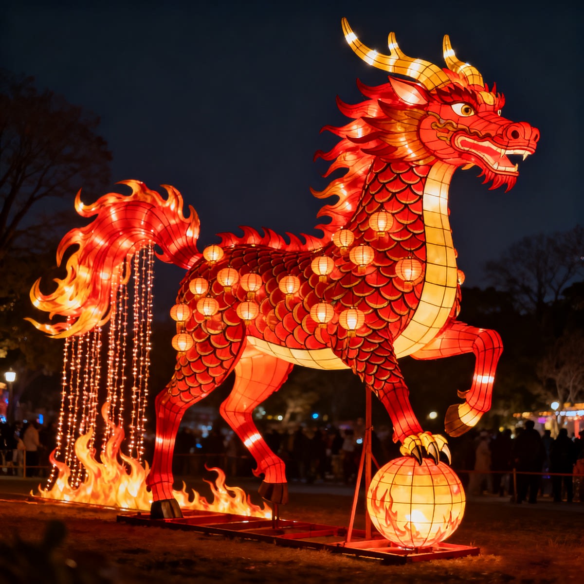 咏幻大型马年花灯创意彩色灯笼节日花灯彩灯广场装饰用品新年马型花灯