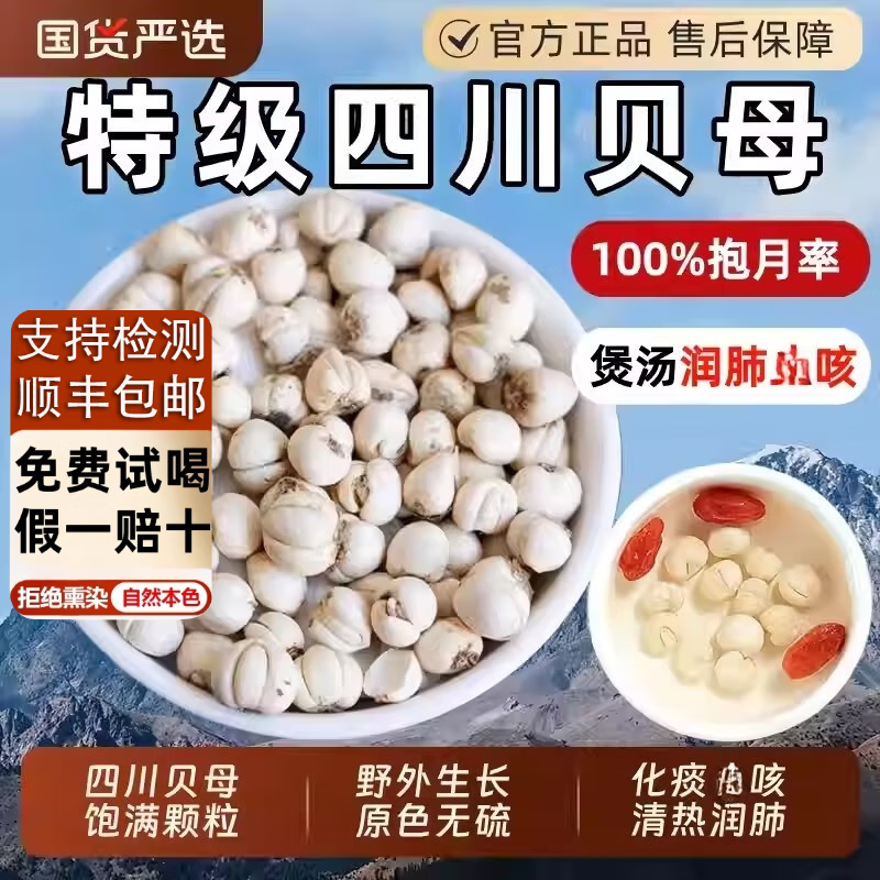 慈药山【顺丰包邮，假一赔十】川贝母野生四川贝母咳止中药材贝母个500g 贝母个 100g*1袋