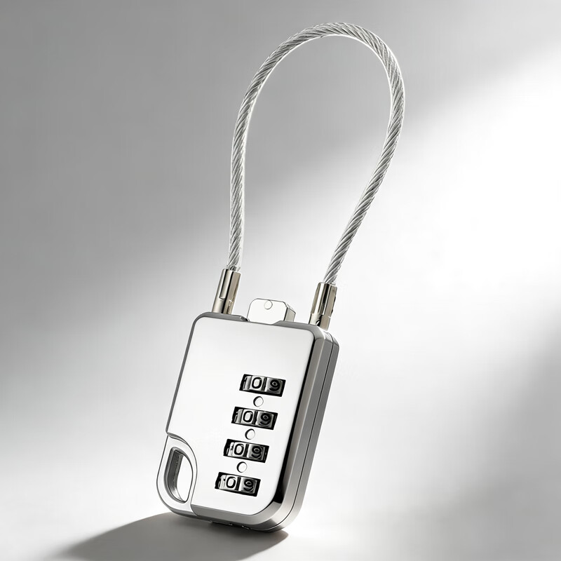 AUBURN钢丝锁密码锁挂锁户外头盔锁行李箱绳锁家用防水防锈小型柜子锁025银