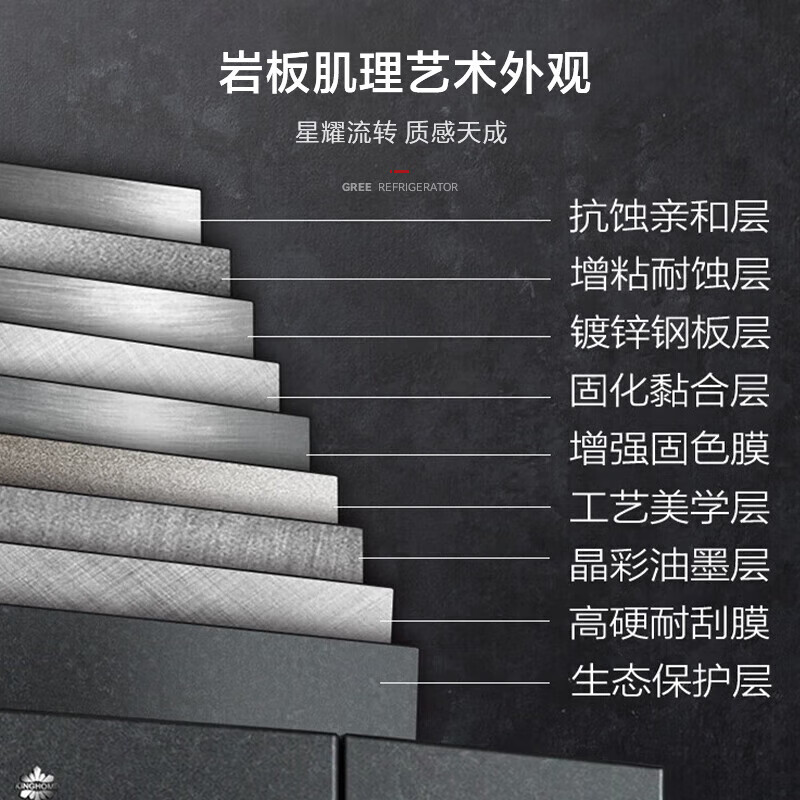 格力(GREE)晶弘549升 一级能效 变频十字对开门四门家用冰箱 深冻黑科技 母婴恒温保鲜 BCD-549WPSC/曜岩黑