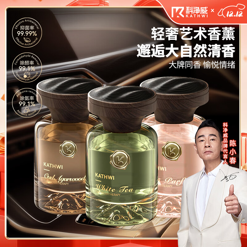 科净威观山车载香水2025新款汽车内香薰净化空气持久留香氛围摆件去异味