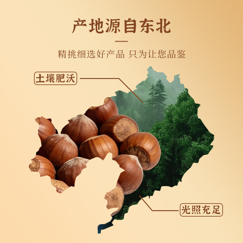 汤泉一品东北大榛子新货东北特产长毛大开口榛子薄皮榛子原味糖炒零食批发 东北开口榛子500g*3袋