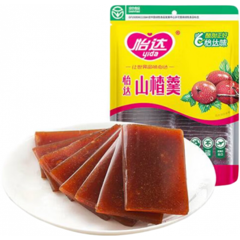 怡達(dá)【綠色食品】怡達(dá)山楂羹300g山楂糕果丹皮 果脯蜜餞寶寶休閑零食 
