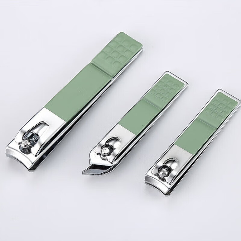 其他指甲刀套装4件套家用平口斜口指甲剪指甲钳修甲 指甲钳套装-4件套绿 无规格