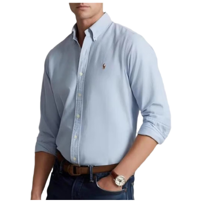 RALPH LAUREN 拉夫勞倫拉夫勞倫冬季新款潮流保暖休閑男長(zhǎng)袖內(nèi)搭打底襯衫藍(lán)S