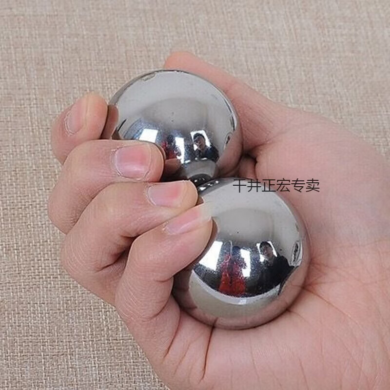 保定铁球实心钢球健身球手球中老年人球手玩按摩球手转 50mm1公斤一对配精美布袋