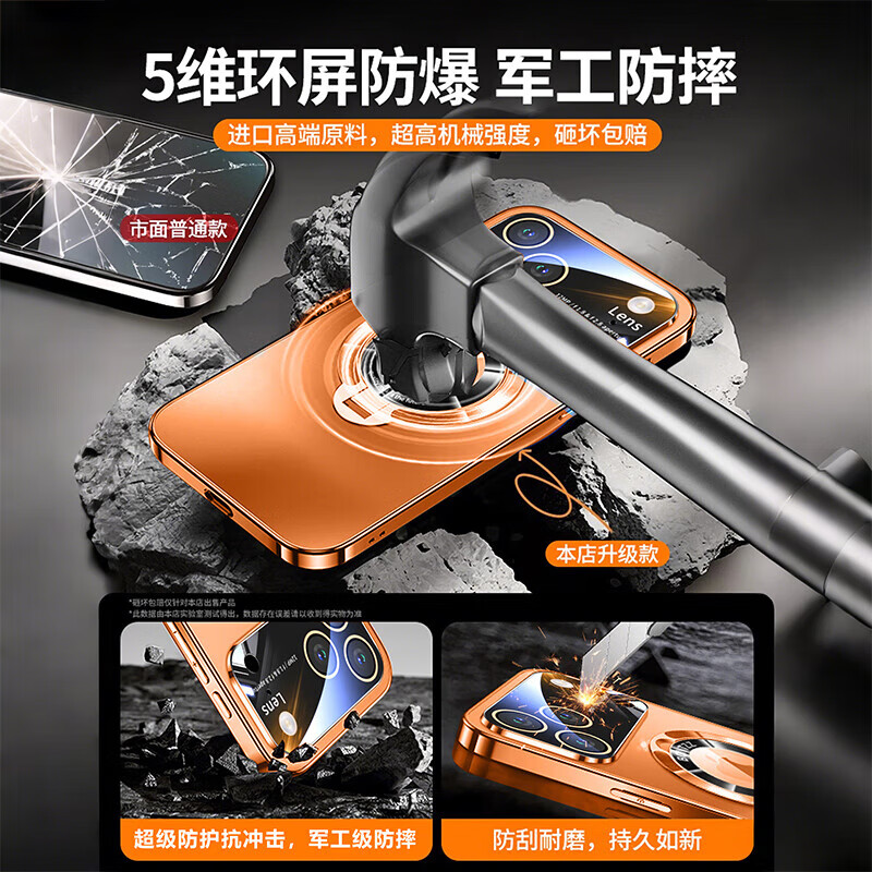 图璐璐适用苹果17promax手机壳iphone16pro大视窗17pm支架壳磁吸充电15pro镜头全包防摔超薄14P高级感男 一体支架【山楂红】磁吸充电 iPhone 14promax