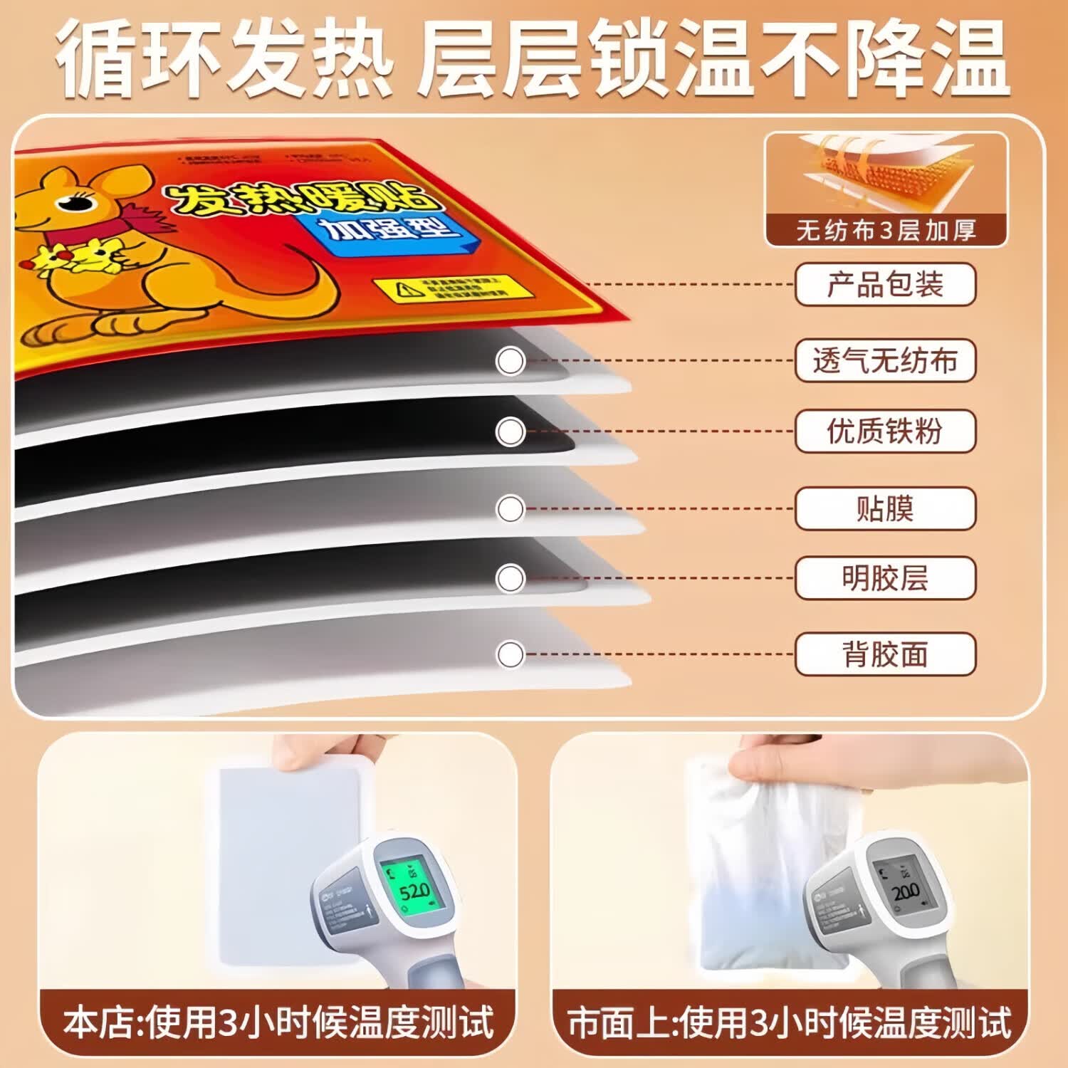 芊熙晚暖宝宝贴暖贴正品24小时自发热帖暖身贴大号热贴女生发热暖足手贴 大号加强型升级款【暖贴】 100片