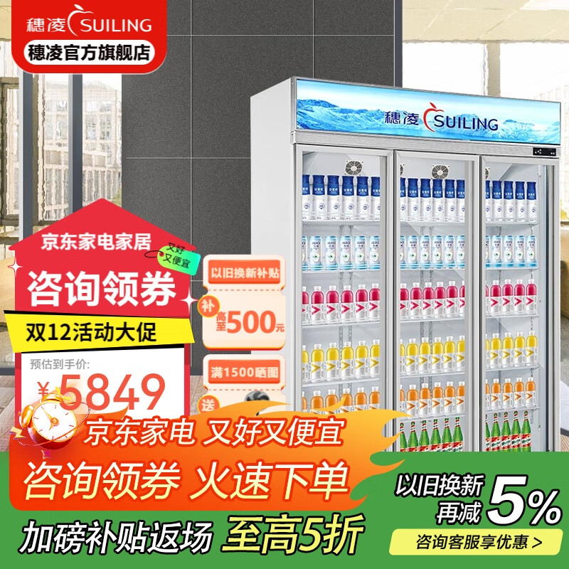 展示柜冷藏商用保鲜柜大容量立式饮料柜超市副食店便利