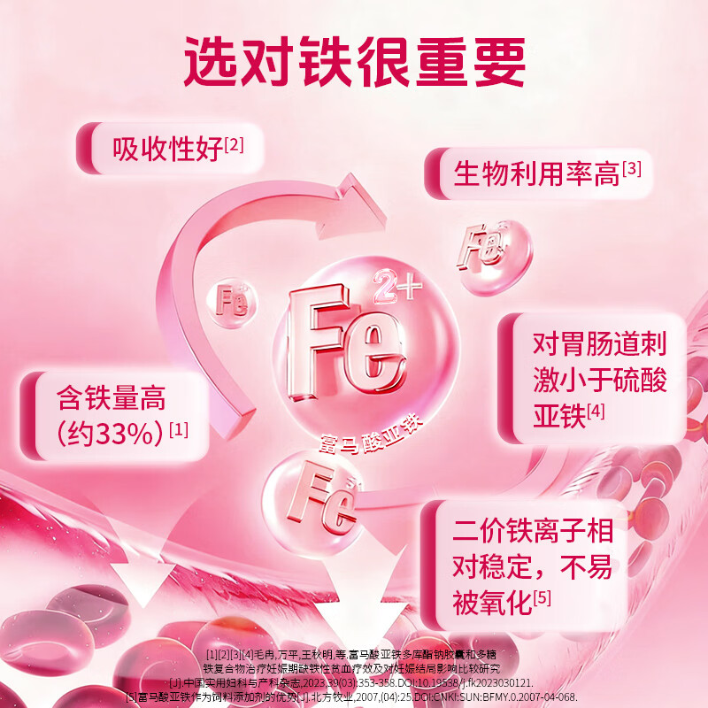 双心（Doppel herz）补铁粉剂60袋/盒补血改善贫血女性孕妇儿童可食 高效补铁【蓝莓味】 60袋*1盒