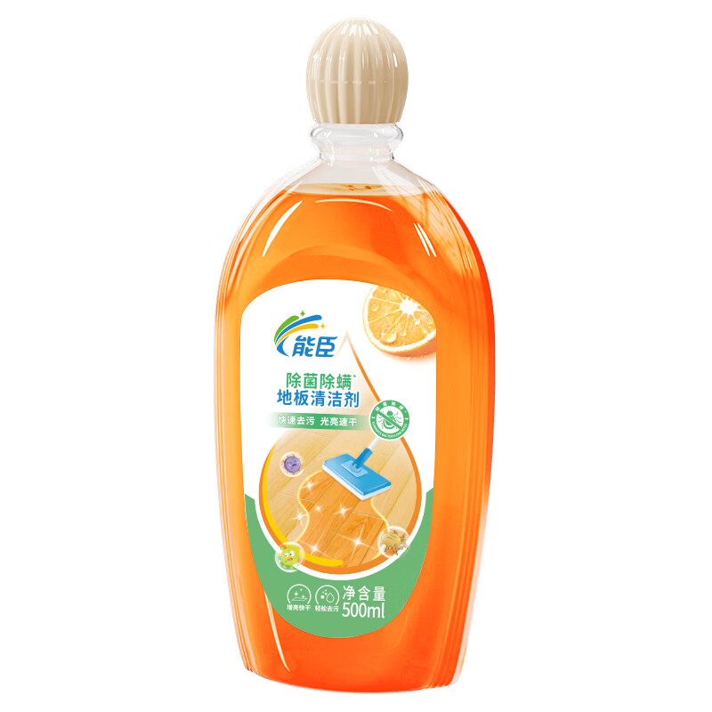 能臣地板清洁剂500ml拖地瓷砖木地板清洁剂强力去污祛味除菌除螨* 3瓶装