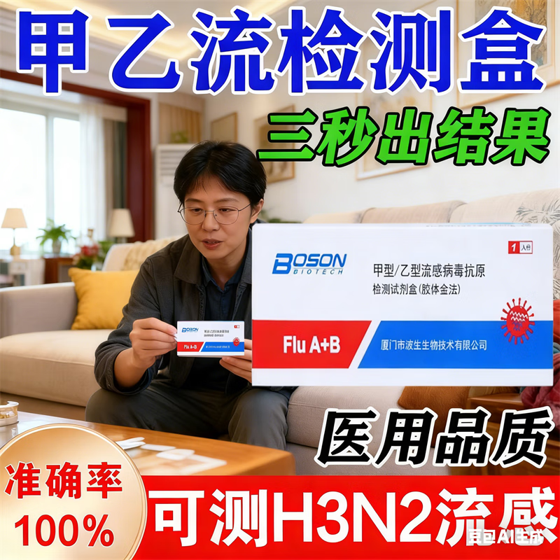 甲型乙型流感病毒抗原检测试剂盒居家快速自测纸二合一可测H3N2 【甲乙流双检1盒】快速自检