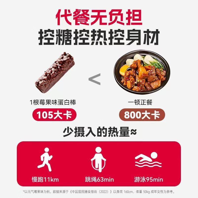 袋鼠先生双层蛋白棒代餐能量棒健身饱腹零食威化饼干 夹心乳清蛋白棒醇香巧克力味8根 224g*1盒