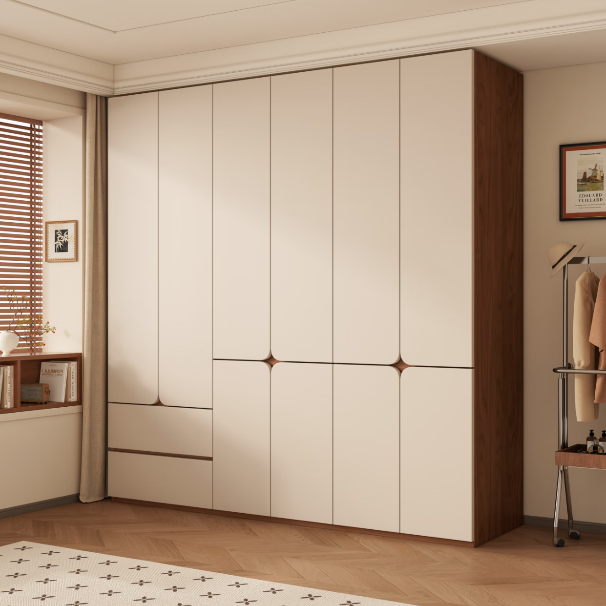 隐匠小驿实木衣柜轻奢卧室2025新款定制分段式大储物柜子 0.8米主柜