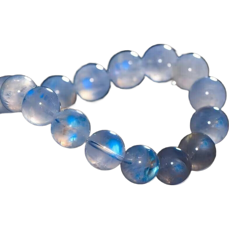 勞拉圖（LAOLATU）珠寶級(jí)斯里蘭卡藍(lán)月光石手鏈水晶生日情人節(jié)禮物送女友送老婆禮物 6mm【珠寶級(jí)斯里蘭卡藍(lán)月光】