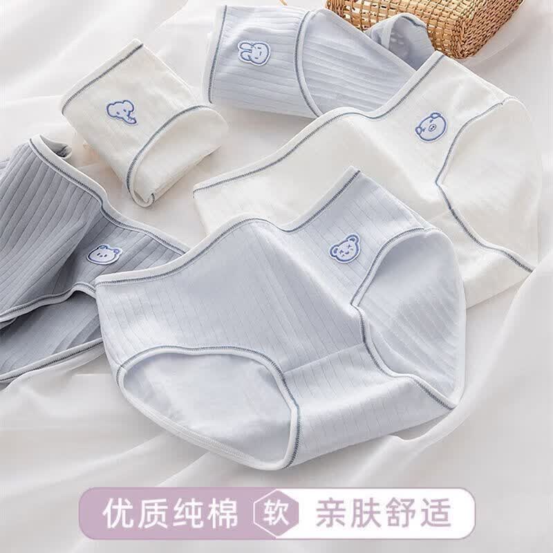 温妍【优选】少女内裤女舒适透气亲肤卡通女生学生简约中腰三角短裤 【随机颜色】 1条 L (90-110斤)