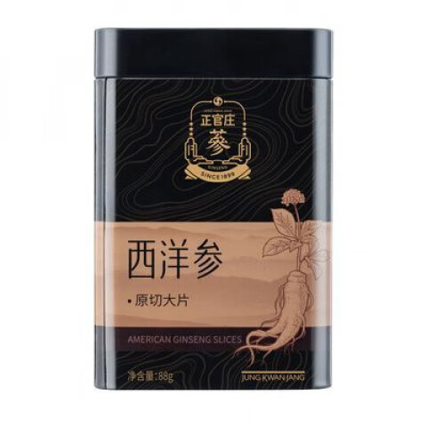 正官庄【2罐更省】正官庄1.8cm特大长白山西洋参切片参甄选大片原切人参 西洋参切片 88g*1罐