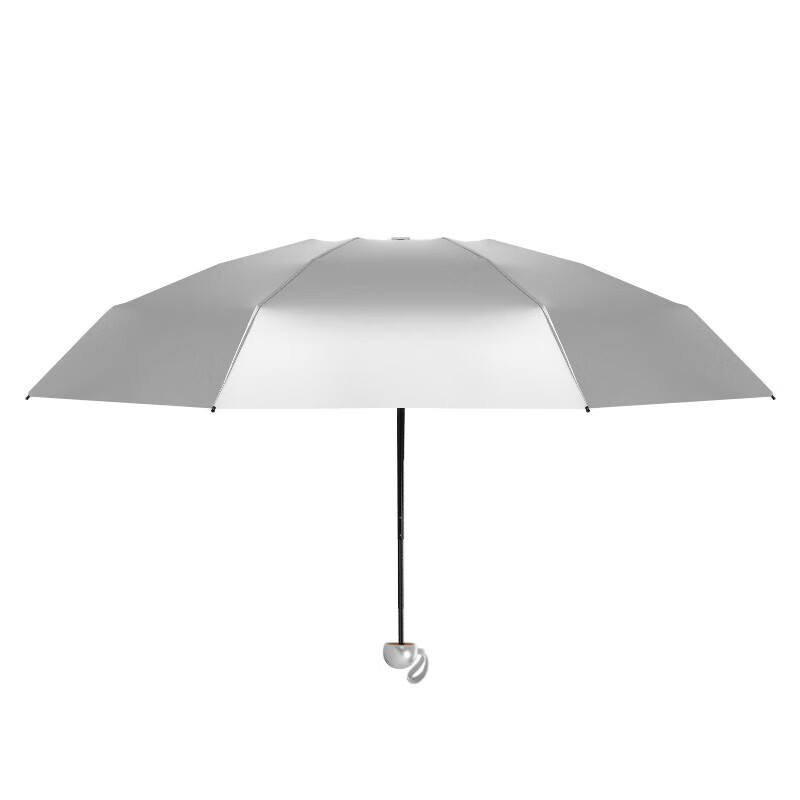 恋云【优选好物】新款钛银胶八股五折伞加大防晒折叠迷你两用雨伞 手动uv藏青(三折8骨) 21寸*8骨