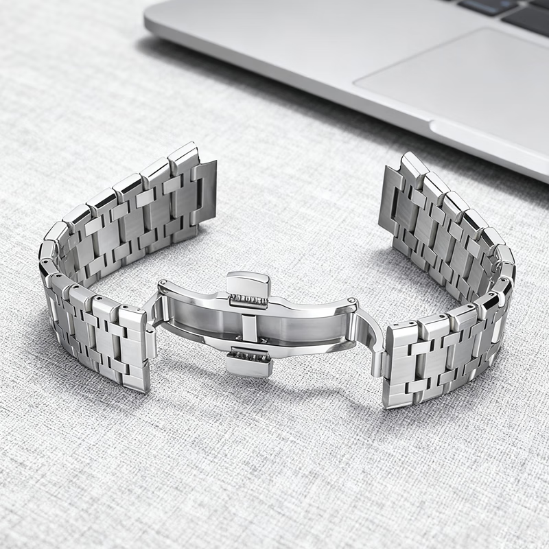 爱沃驰瑞士IW爱沃驰品牌原装原厂精钢凸口表带carnival钢带配件替换送工具 银色/IW专用凸口钢带