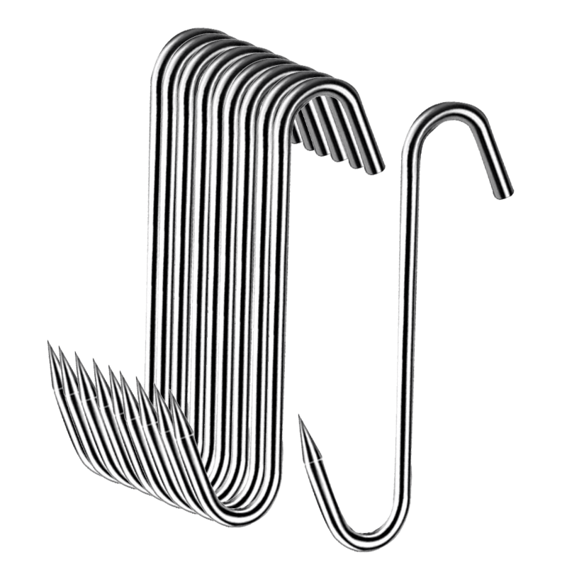 美家生活腊肉挂钩挂肉晒肉鸡鸭钩子304不锈钢超大号s挂钩大号实心加粗