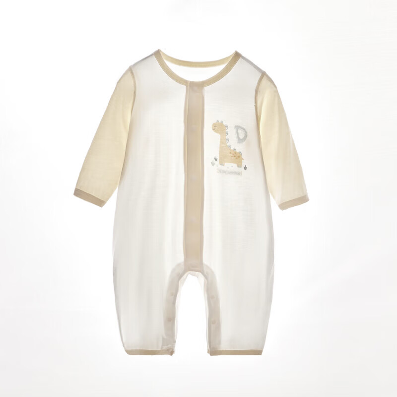 贝肽斯婴儿连体衣爬服新生幼儿衣服长袖男女宝宝睡衣空调服 长颈鹿-D 80cm