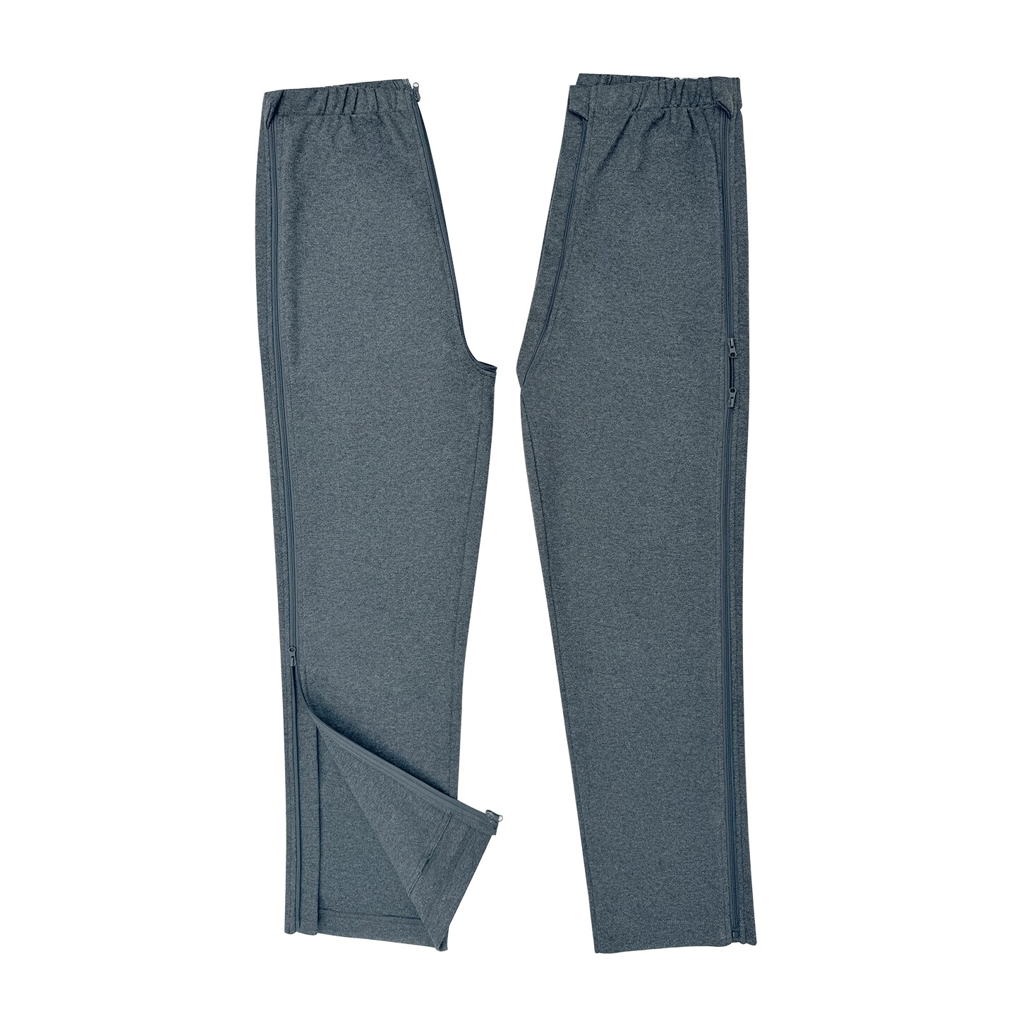 秋冬瘫痪老人开裆裤老年失禁裤子中风偏瘫卧床病人康复护理裤加绒 夜空灰-常规厚【腿可全开】拉链开裆裤内尿袋兜 3XL