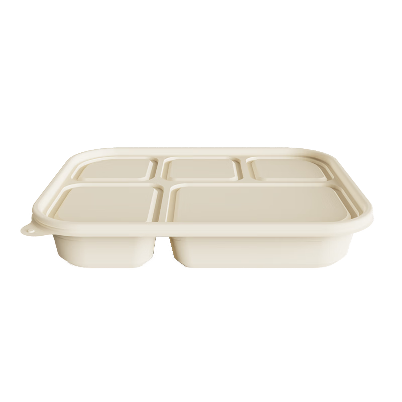 稷王谷一次性饭盒可降解五格02玉米淀粉外卖打包盒餐盒加厚带盖 五格02-50套