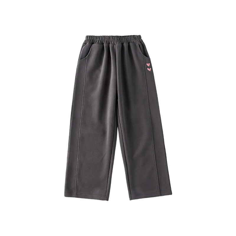 棉花堂(cottontown)【加绒】棉花堂儿童加绒裤子男童加厚休闲裤女童针织卫裤秋冬新款 深灰 110 110/53 京东折扣/优惠券