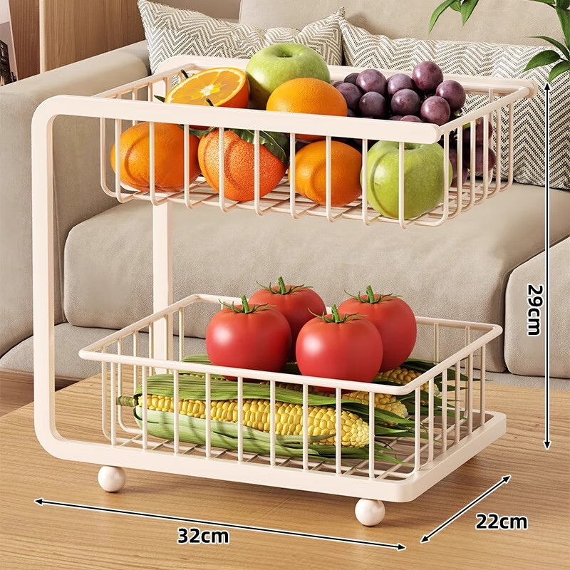 尔思家果盘客厅茶几家用水果盘多层水果收纳筐轻奢高档置物架零食摆放盘 白色