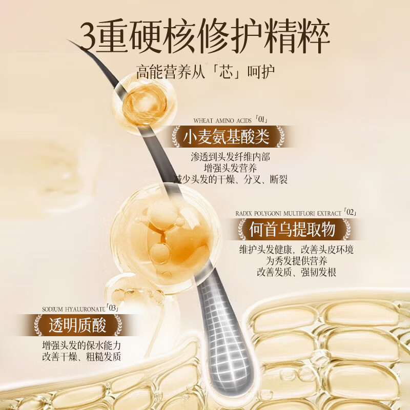 沿美博士淘米水柔顺护发素修护烫染受损改善干枯滋润顺滑男女士养发护发乳 淘米水护发素300ML-2瓶