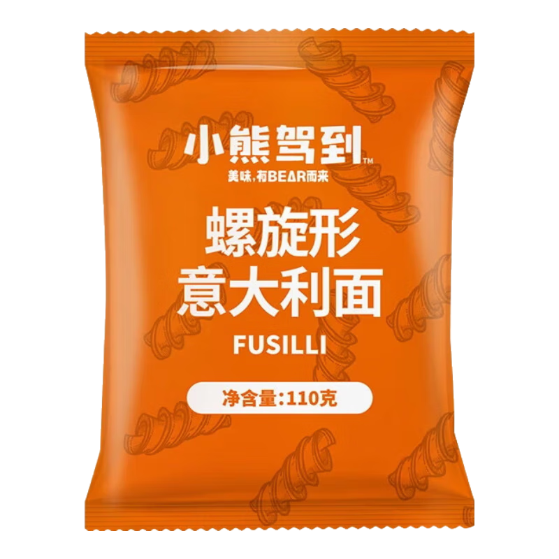 小熊驾到螺旋意面110g 意大利面儿童方便面速食通心粉 【活动专享】110g*2袋