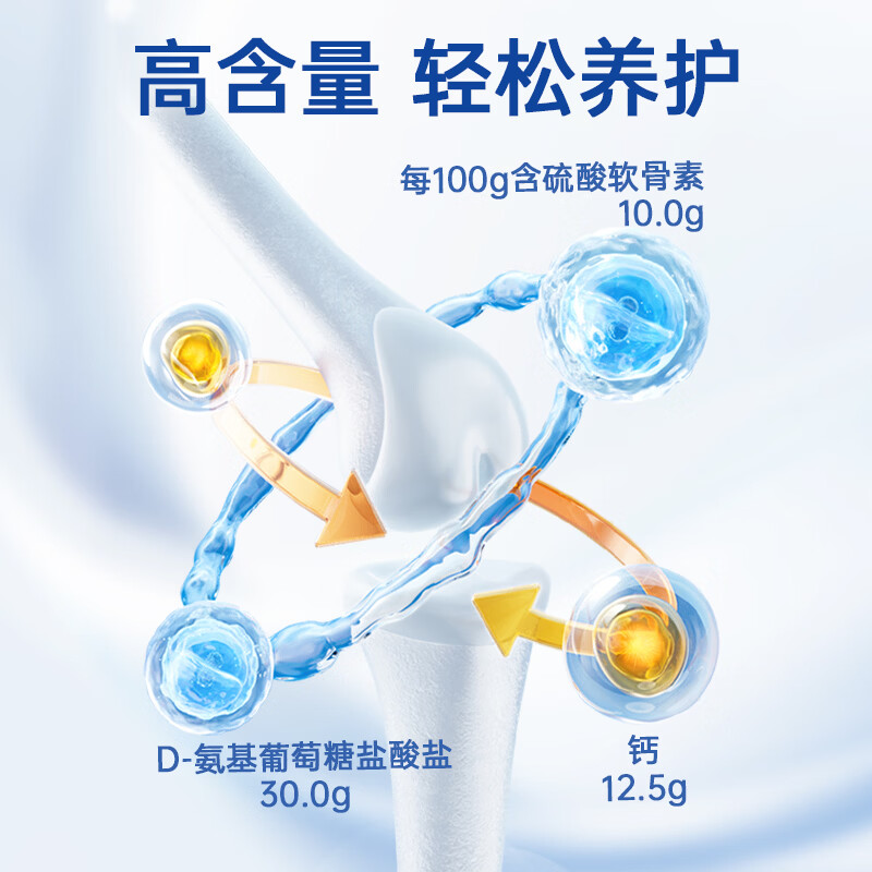 计善堂氨基葡萄糖硫酸软骨素钙胶囊中老年人维骨力护关节正品保障 3盒装 60粒*1瓶