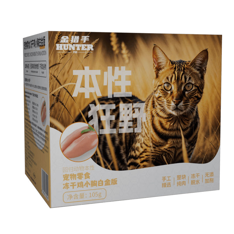 金猎手冻干鸡肉粒鸡小胸袋装成幼猫狗宠物零食营养高蛋白适口好15g*7包