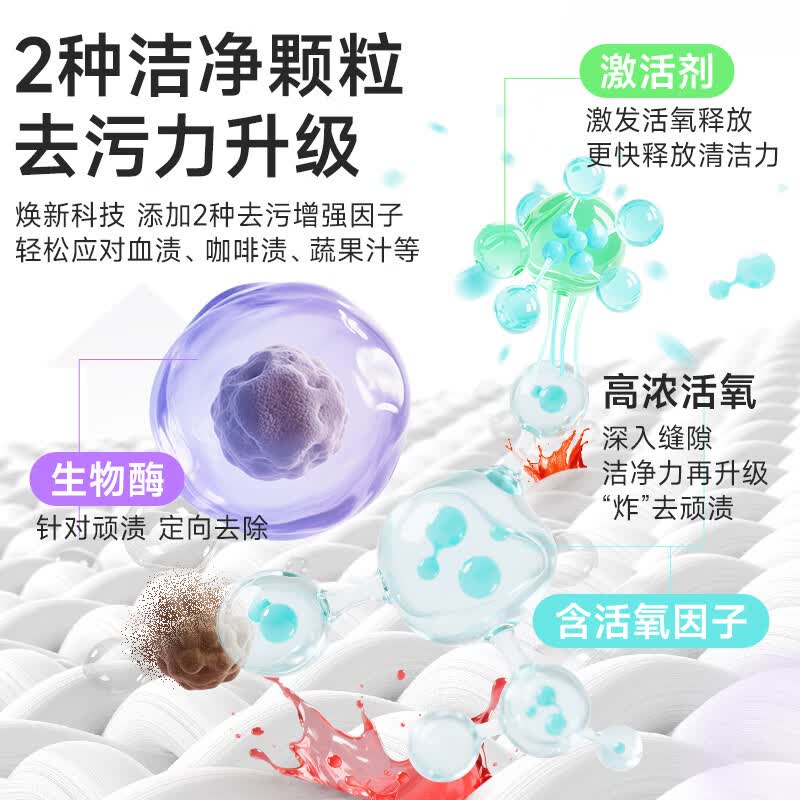 绿伞爆炸盐PRO去污力升级母婴适用低温速溶 桃叶精华 无添加 活氧杀菌 1kg*1桶