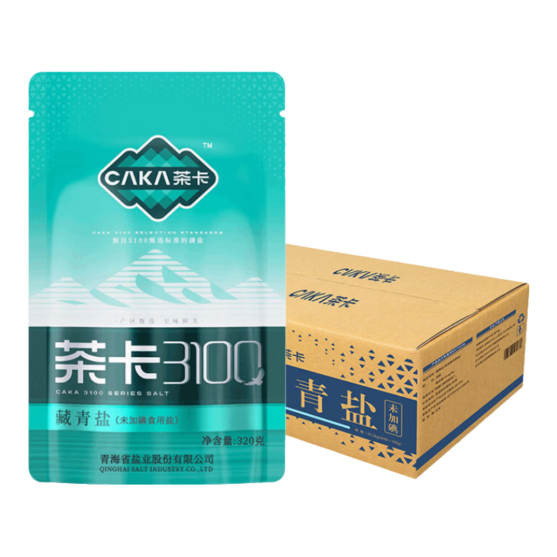 茶卡藏青鹽未加碘食鹽天然湖鹽無(wú)抗結(jié)劑原生態(tài)3100青海湖鹽320g/袋 新品3100藏青鹽320g*60袋