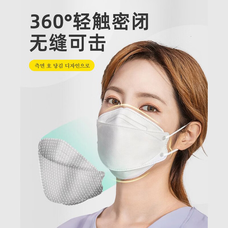 万聚医疗KN95口罩一次性口罩灭菌独立装kn95防护口罩立体防护成人口罩 100只鱼型KN95（灭菌独立包装 ）