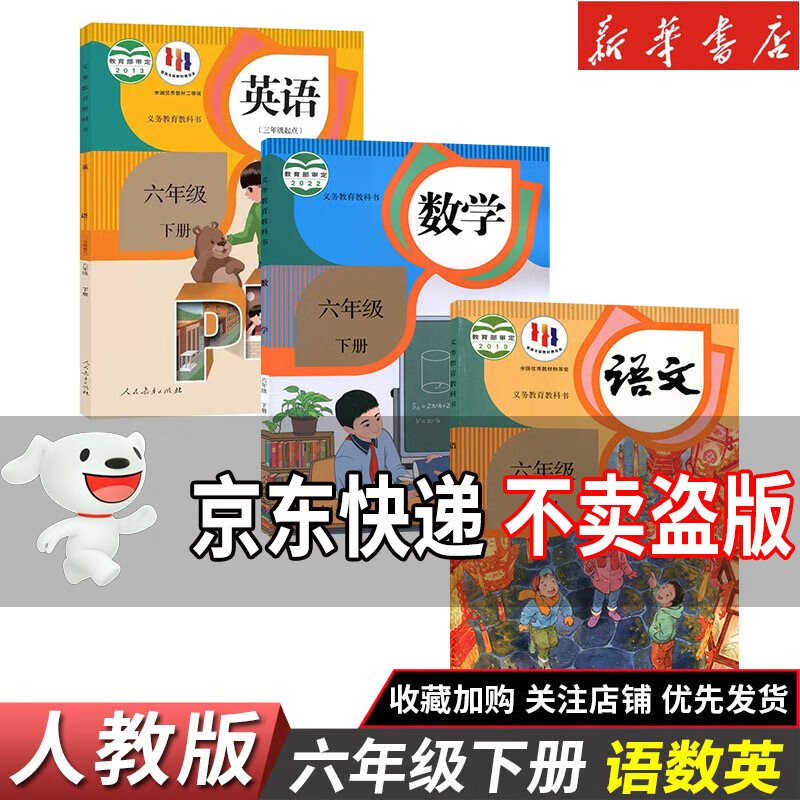 【新华书店】正版2025适用小学六年级下册全套书语文数学英语人教版教材 6六年级下册语数英全套课本科书六下语数英全套人教版 【3本】六年级下册语数英人教版