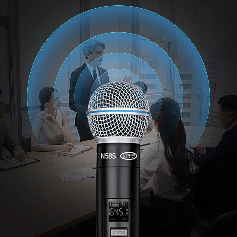 音奈尔（yinail）无线麦克风K歌直播充电手持全金属动圈话筒接音响电视电脑手机唱歌主持录音智能降噪防干扰防啸叫 音奈尔N58S无线双麦克风【一对一调试】