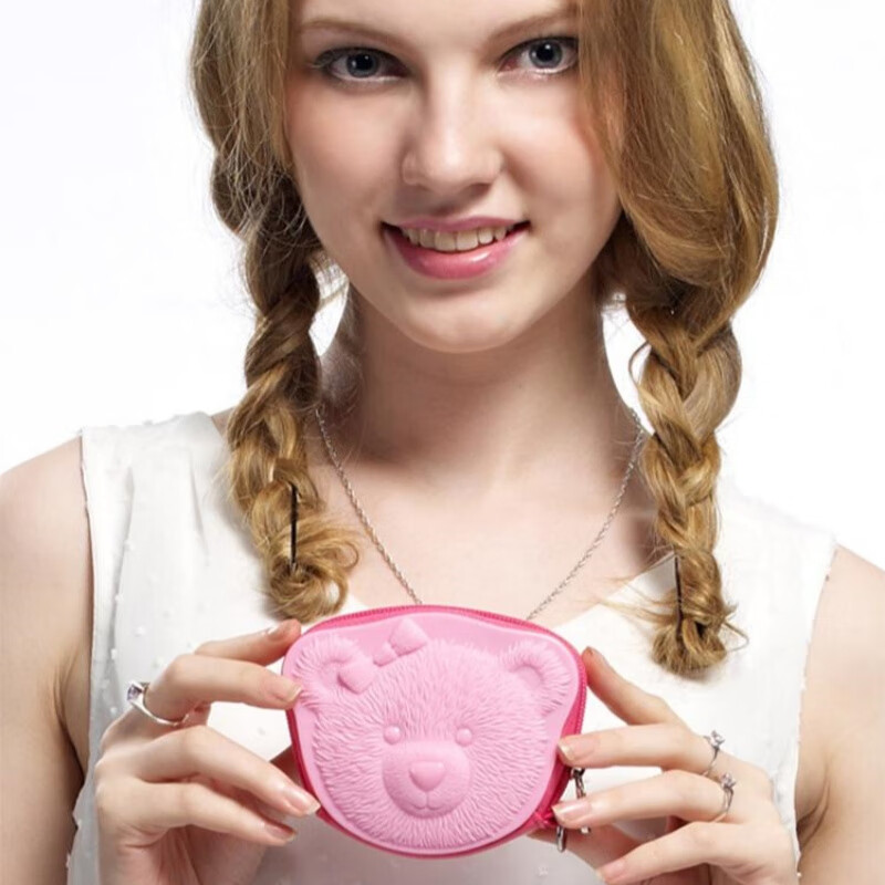 ADAMO蝴蝶熊手拿包迷你化妆包儿童零钱包耳机车钥匙小包包3D立体包包 深蓝色