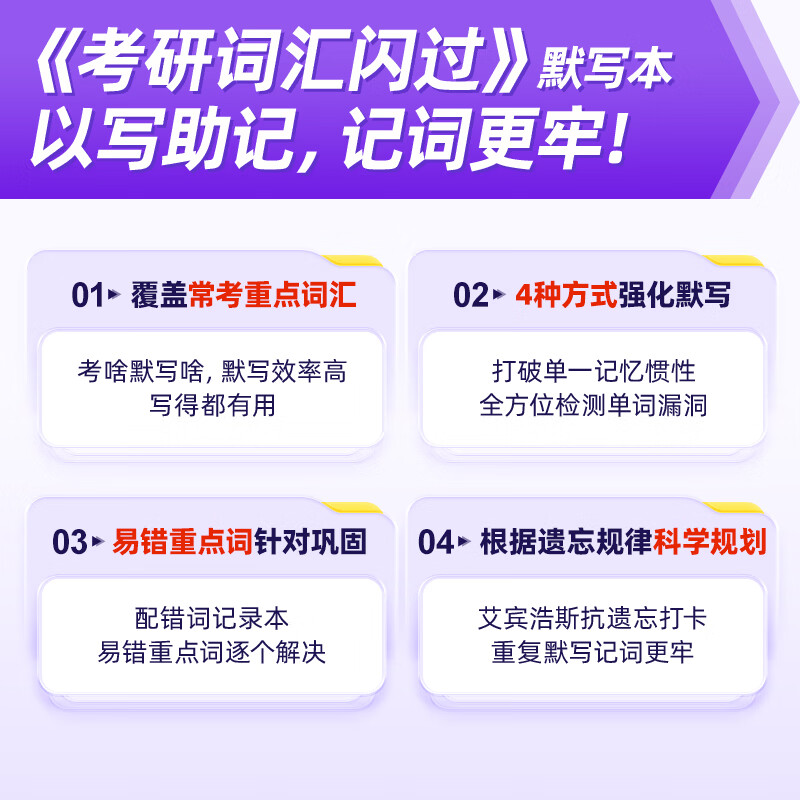 【官方旗舰店】2026/2027考研词汇闪过英语一英语二通用单词书默写本语法写作36法则长难句乱序版线装可平铺赠液晶版 2027【旗舰线装版】考研词汇+默写本（赠液晶版）