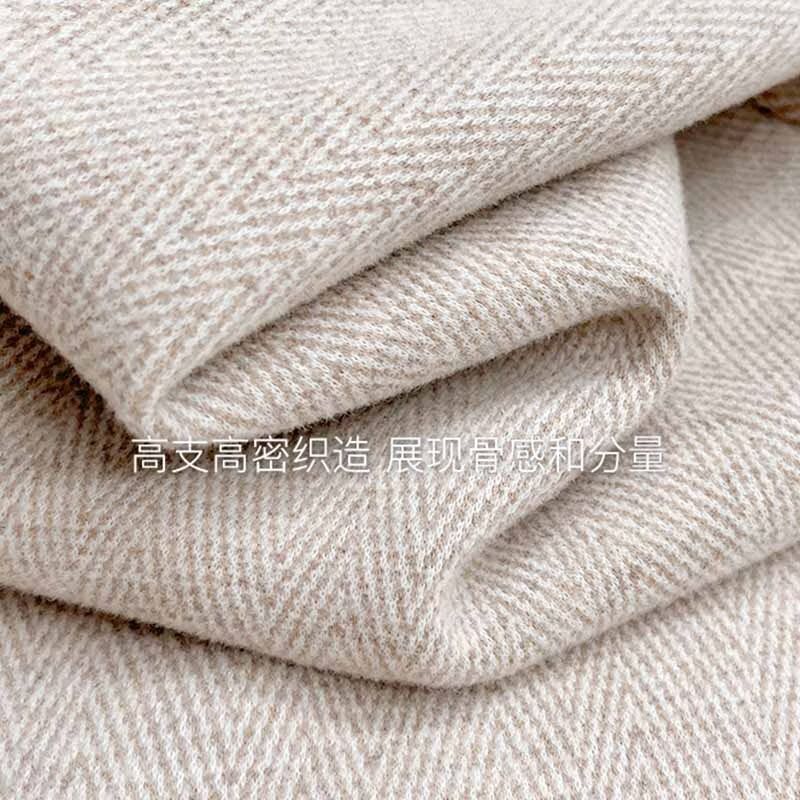 翊尚美羊毛毛呢阔腿裤女秋冬新款小个子垂感加绒休闲裤人字纹显瘦直筒裤 黑灰色 【羊毛更保暖加绒款】 L 【适合115-130斤】