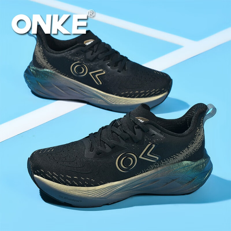 ONKE德国运动鞋女春季新款网面透气情侣跑鞋软底减震运动户外跑步鞋男 铂金 42