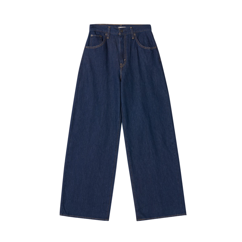 Levi's李维斯25年秋冬新款女士Baggy经典高腰牛仔阔腿裤001UP