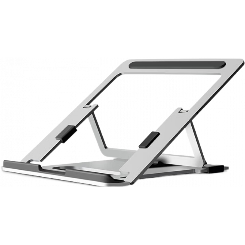 埃普（UP）筆記本電腦支架Macbook托架懸空辦公桌面增高散熱底座多功能便攜折疊升降鋁合金游戲本手提電腦支 銀色