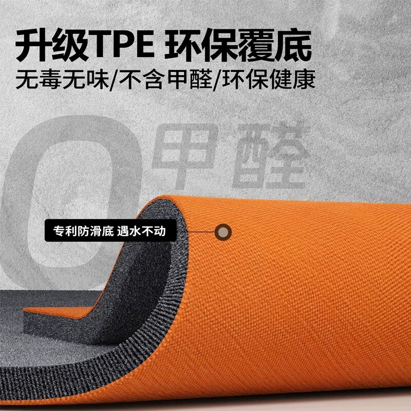 嫣语地毯大面积全铺商用办公室专用感地垫满铺可裁剪家用卧室隔音 米棕色单条纹环保TPE-新款加厚9mm 1m*1m 定制尺寸联系客服