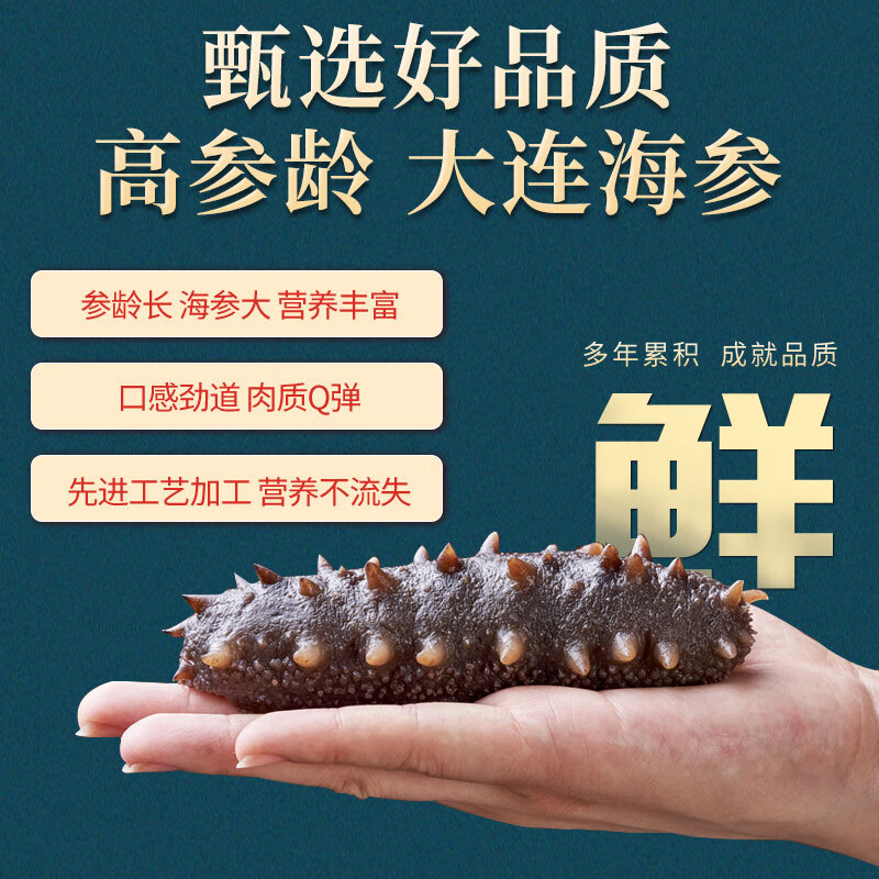 首鲜岛(SHOUXIANDAO)首鲜岛 辽宁大连9年即食海参 甄品1000g24-28只 新鲜冷冻深海捕捞辽刺参海鲜水产